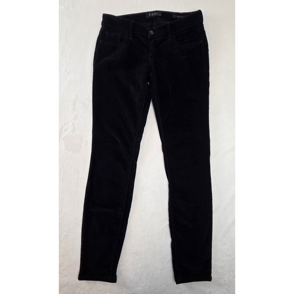 Guess Pants - Guess Kate Skinny Corduroy Pants Womens 27 Black Low Rise Stretch Jeans